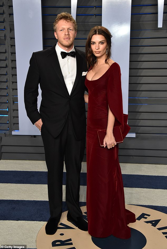 The issue resurfaced in 2022, when the pair's former producing partner Sebastian Bear-McClard became embroiled in a bitter divorce battle with Emily Ratajkowski (pictured in 2018)