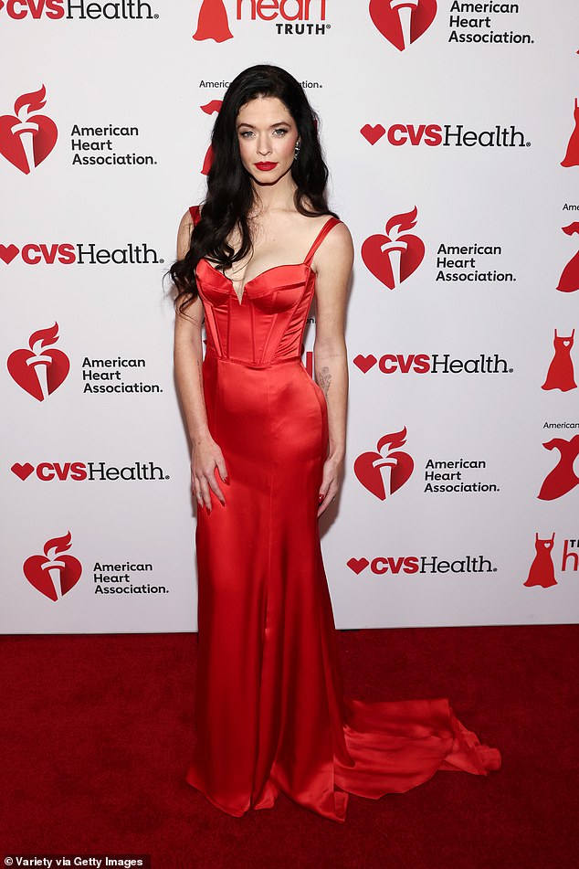Sasha Pieterse looked like an Old Hollywood starlet in a silky red corset gown