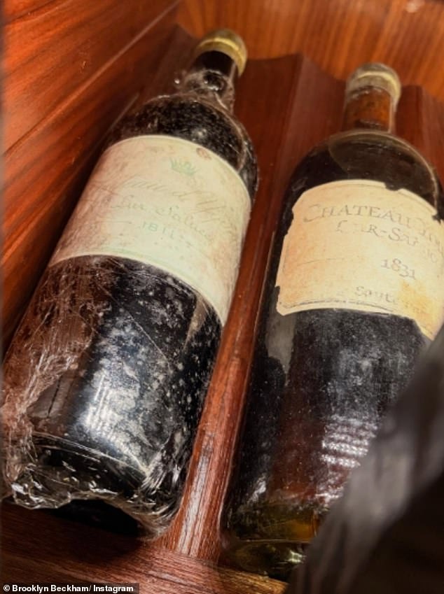 Brooklyn shared a photo of two dusty bottles of the almost impossible to find vintage red wine