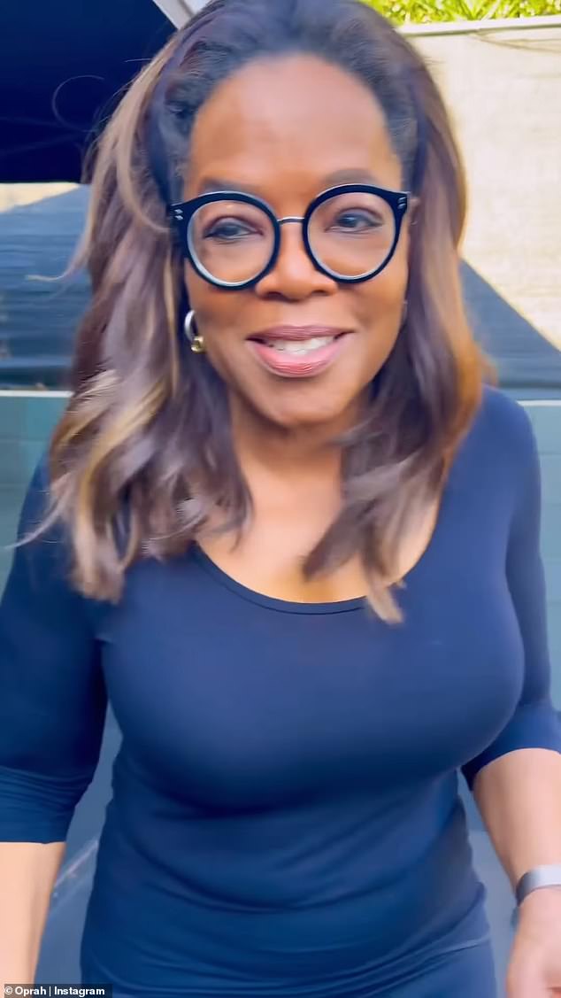 After doing the deadlift exercise, the former talk show host walked towards someone filming her and joked, 'I didn't know what a deadlift was'