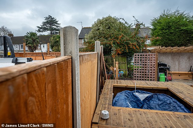 This is what the deck looks like now from the other side, following the dispute with Mr Singh