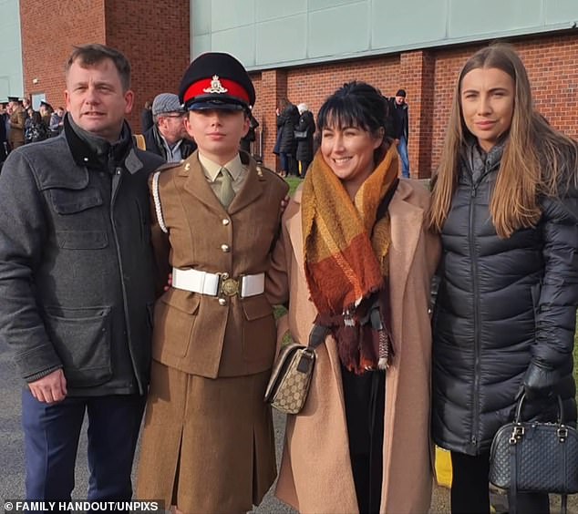 Gunner Beck with her family. Her mother said that the 19-year-old had a 'really lovely aura about her'