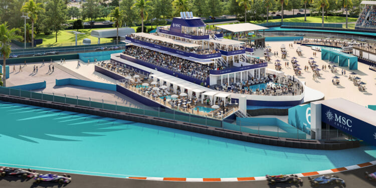 F1 Grand Prix set to debut incredible lifelike superyacht club with pool and cocktail bar at 2026 race
