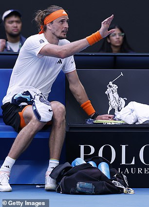 Zverev felt his opponent was receiving biased treatment as he took his time to continue