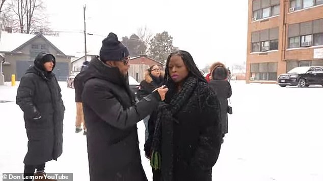 Lemon joined protesters at the church earlier this month, where he interviewed organizer Nekima Levy Armstrong (pictured) - who was also later arrested for her role in the incident