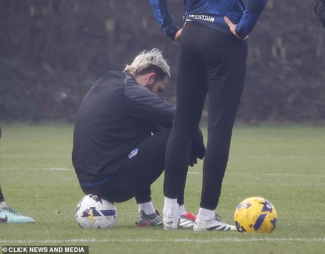 The reality star kept his head low during training