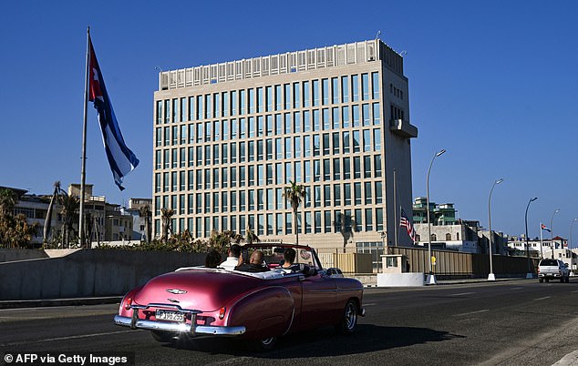Pictured is the US Embassy in Havana, taken in January 2025