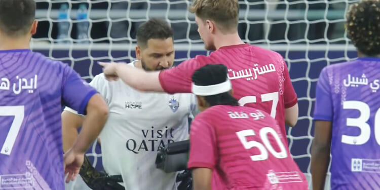 Bizarre moment Mr Beast scores penalty in empty net after bribing keeper with suitcase of cash in Match for Hope 2026