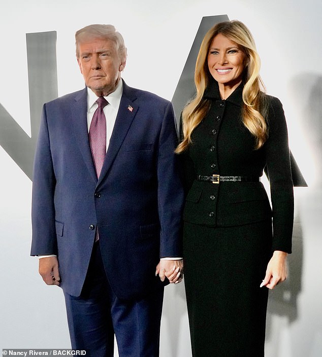 Donald Trump and Melania Trump attend the world premiere of Amazon MGM's 'Melania' at The Trump-Kennedy Center on Thursday