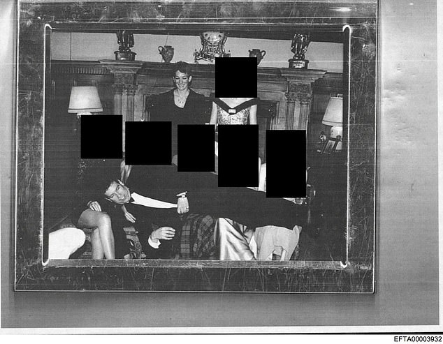 A picture of Andrew Mountbatten-Windsor lying across a row of women in a photo during a black-tie event with Ghislaine Maxwell was previously released as part of the Epstein files