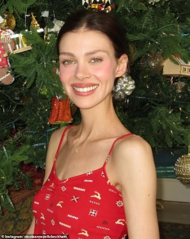 Nicola shared a collection of pictures to Instagram over the festive period, including one of her wearing festive pyjamas