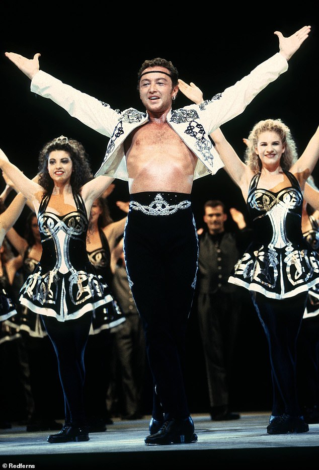 Michael Flatley performs on the stage for his show 'Lord of the Dance' in 1996