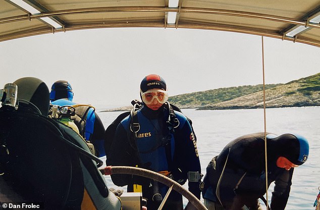 Pictured: Dan and his friends before the dive in Croatia