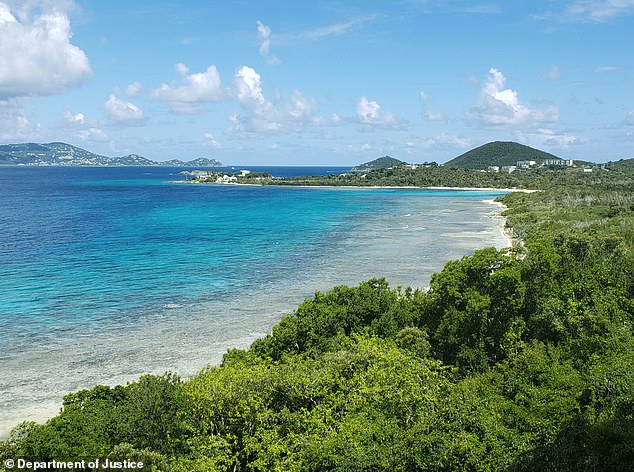 An apparent view from Epstein's Caribbean island of Little Saint James