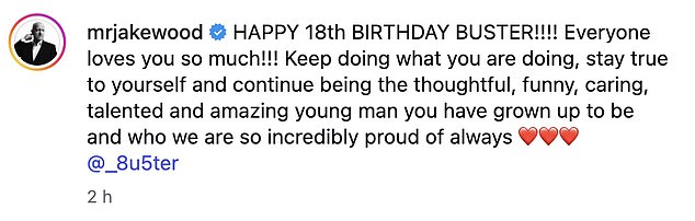 The EastEnders legend, 53, posted a gushing birthday tribute for his rarely-seen son to celebrate his 18th birthday