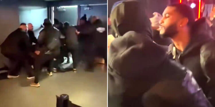 'We got a riot' - Devin Haney in wild brawl alongside family while working as DAZN pundit alongside Eddie Hearn