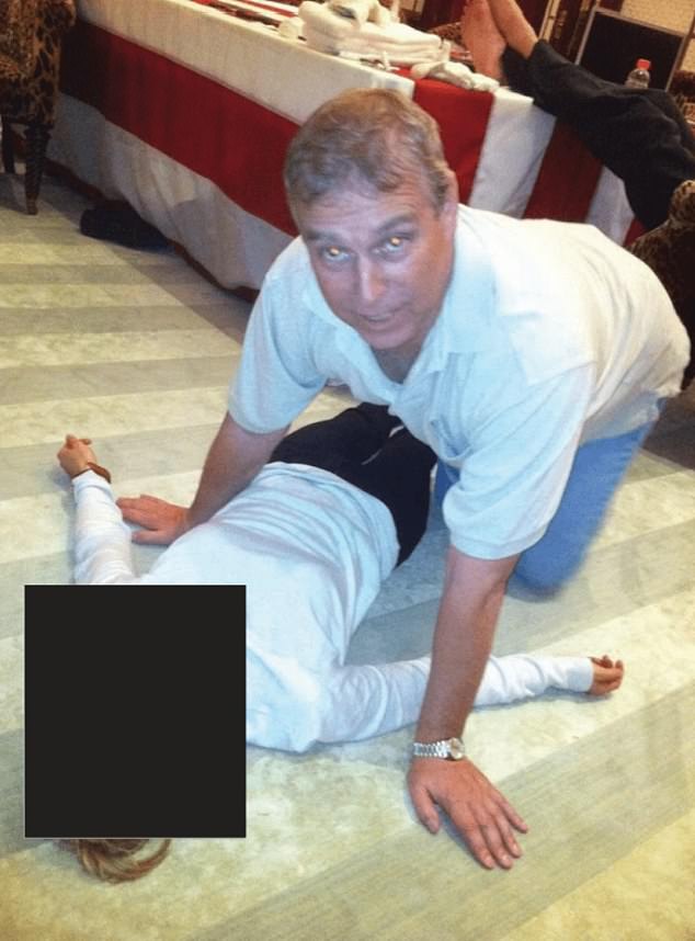 Disturbing new images released as part of last night's Epstein files appear to show Andrew Mountbatten Windsor crouching on all fours over a female lying on the floor