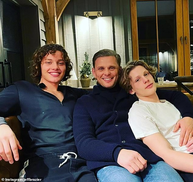 The TV presenter, 46, was set to appear in an Osbournes-style fly-on-the-wall documentary show alongside his sons Bobby and Freddy (L-R Bobby Brazier, Jeff, and Freddy Brazier)