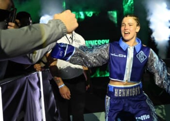 Battered and bruised Fran Hennessy survives late Ellie Bouttell comeback to earn mandatory WBC title status in epic war