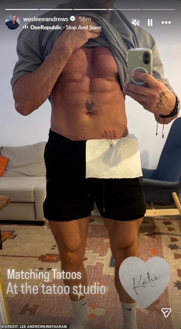 It comes after Katie's new husband Lee revealed his tribute tattoo to his new wife and took to Instagram on Saturday to show off his new ink