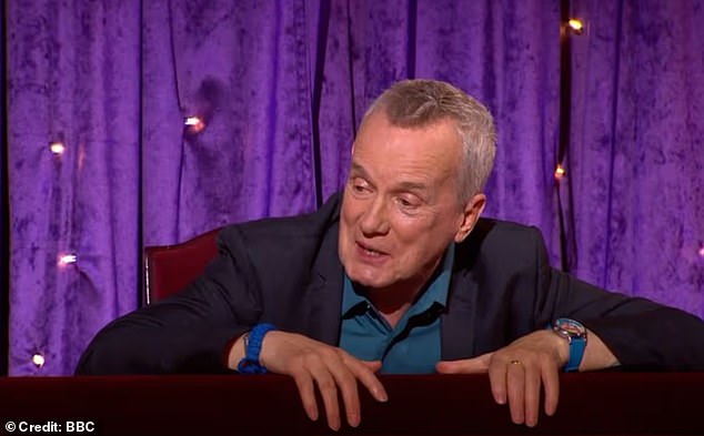 Clearly emotional, Frank added: 'This is Cathy, Cathy delivered my baby, and he's actually here tonight, he's 13 now'