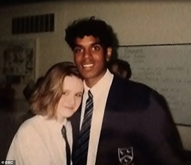 An image was shown on screen of the two at school together