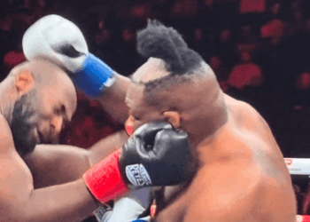 Jarrell Miller has WIG PUNCHED OFF in middle of fight with Kinglsey Ibeh