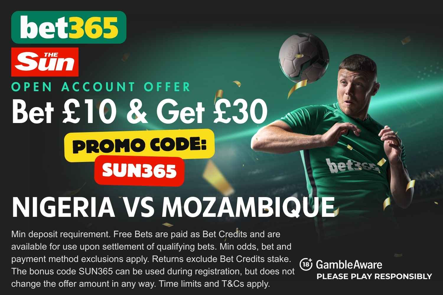 bet365 bonus code Nigeria vs Mozambique