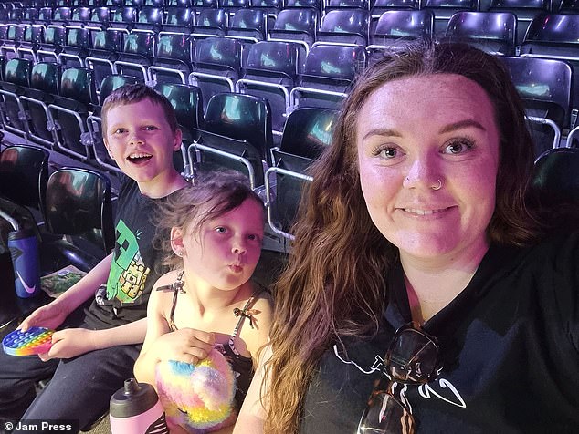 Mercedes Smithson with her two children Mason and Miah. Careful budgeting means she managed to get through the summer holidays spending just £200