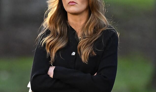 Hannah Greenhalgh, widowed just three months after her wedding in Las Vegas to Ryanair pilot Matt Greenhalgh, pictured outside earlier hearing at Warrington Magistrates' Court