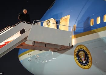Air Force One had to turn around back to Joint Base Andrews following what the crew called 'a minor electrical issue' on President Donald Trump's trip to Davos for the World Economic Forum