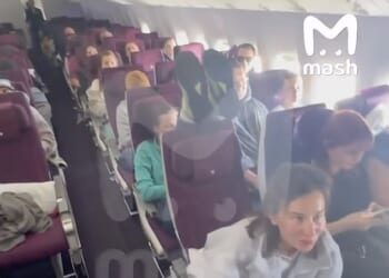 The woman became enraged when the traveller in front reclined her seat, according to witnesses on the Doha to Moscow flight