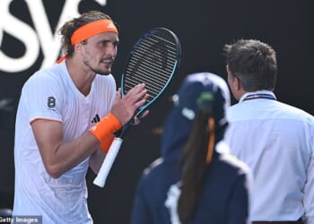 Alexander Zverev grew increasingly incensed as he argued with supervisor Andreas Egli
