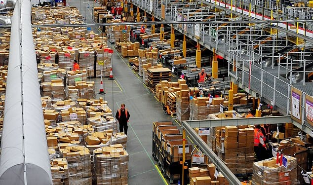 The Amazon fulfillment centre in Hemel Hempstead, Hertfordshire (file photograph)