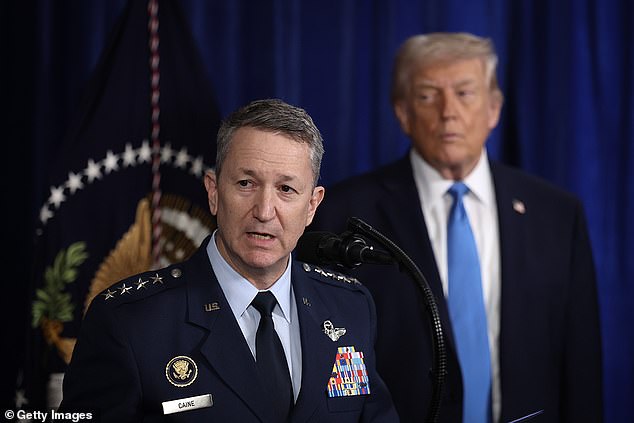 General John Daniel 'Raizin' Cane detailed the enormous operation to capture Venezuelan President Nicolas Maduro to a press conference Saturday, as President Donald Trump looked on