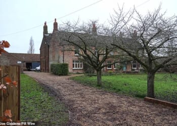 The disgraced former prince's likely home Marsh Farm (pictured) at Wolferton on the Sandringham estate is surrounded by land below sea level, according to the Royal family's own website