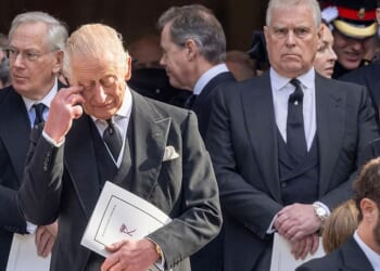 The man formerly known as Prince Andrew (left) is STILL the Duke of York after King Charles formally stripped his disgraced younger brother of his royal titles over his ties to late paedophile Jeffrey Epstein