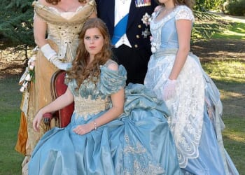 Andrew Mountbatten-Windsor sent photographs of his daughters Eugenie and Beatrice to paedophile Jeffrey Epstein at Christmas (Pictured: Andrew, Sarah Ferguson and their daughters at a 2006 birthday party for Princess Beatrice which was attended by Epstein)