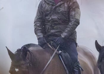 Andrew Mountbatten-Windsor still enjoys riding, pictured in the torrential rain close to Royal Lodge, but is said to spend more time watching TV or even plays video games