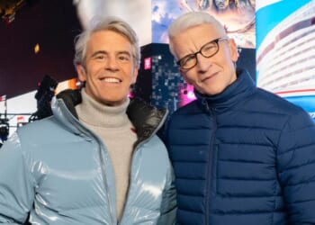 Andy Cohen and Anderson Cooper host CNN's "New Year's Eve Live" in Times Square on Dec. 31, 2025, in New York City.