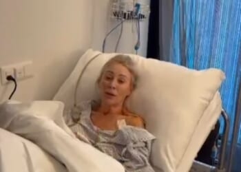 Angie Best has shared a health update on her chemotherapy treatment on Wednesday as she lay in a hospital bed