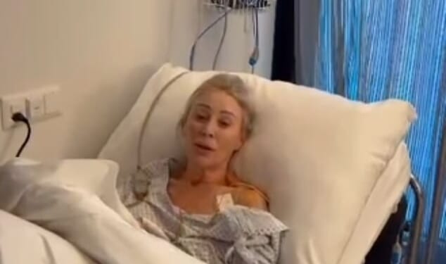 Angie Best has shared a health update on her chemotherapy treatment on Wednesday as she lay in a hospital bed
