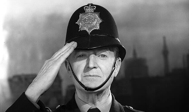 Jack Warner as Pc George Dixon in Dixon of Dock Green, the long-running BBC serial