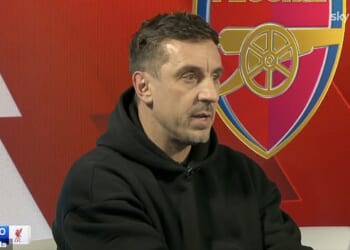 Gary Neville said he was surprised no Liverpool players gave Gabriel Martinelli a 'whack'