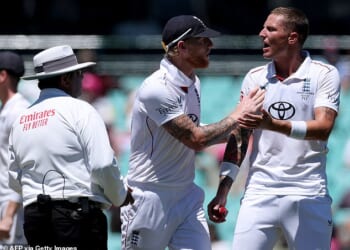 Ashes tensions explode as England star loses his mind with the umpire and fans brand Aussies cheats over HUGELY controversial decision