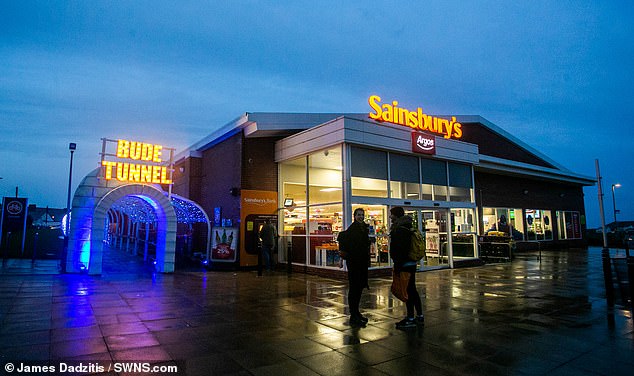 The Bude tunnel which links a Sainsbury's store in Bude, Cornwall