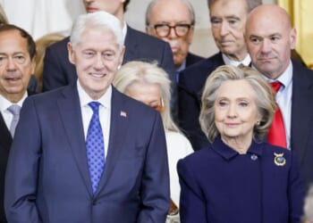 Former President Bill Clinton and former Secretary of State Hillary Clinton attend the inauguration ceremony where President Donald Trump was sworn in as the 47th President in the U.S. Capitol Rotunda in Washington, D.C., on Jan. 20, 2025.