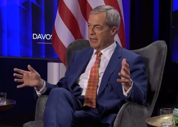 ‘We will not be dictated to by you again' ReformUK leader Nigel Farage told global elites at Davos, Switzerland (pictured)