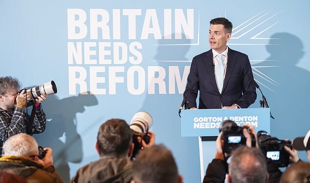 Matt Goodwin, Reform's candidate for the Gorton and Denton by-election