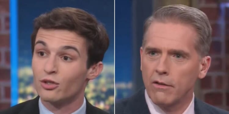 A smug young activist, Cameron Kasky, left, accused President Donald Trump of being part of a "human sex-trafficking network," and doubled down when conservative CNN panelist Scott Jennings, right, called him out. However, Kasky later apologized and retracted his statement, saying he "said that by accident and didn't mean it."